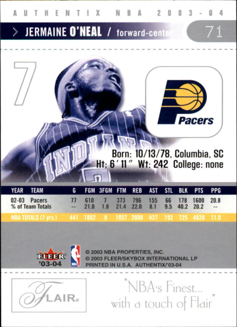 2003/2004 Authentix (Fleer) Basketball - Picture 143 of 319