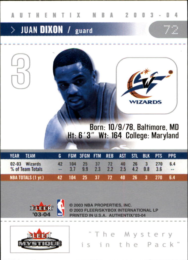 2003/2004 Authentix (Fleer) Basketball - Picture 145 of 319