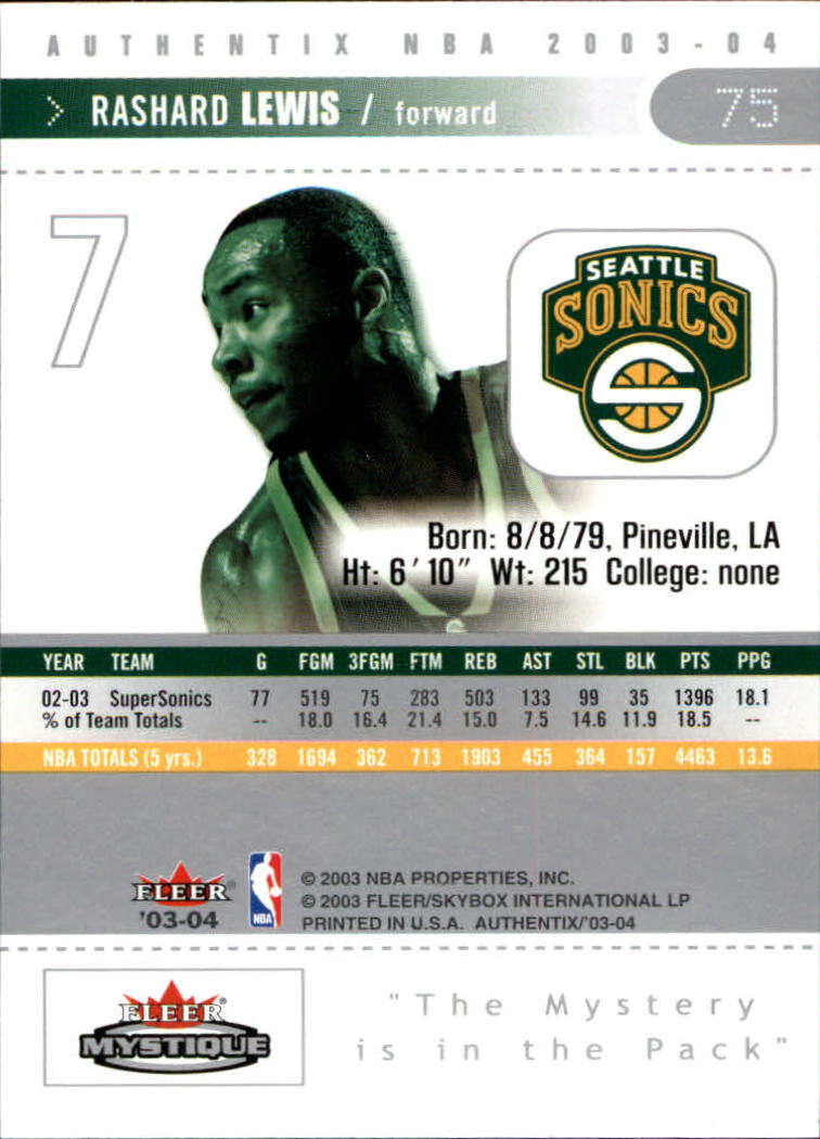 2003/2004 Authentix (Fleer) Basketball - Picture 151 of 319