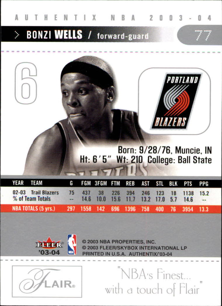 2003/2004 Authentix (Fleer) Basketball - Picture 155 of 319
