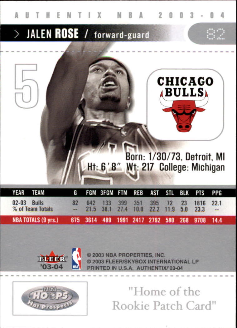 2003/2004 Authentix (Fleer) Basketball - Picture 165 of 319