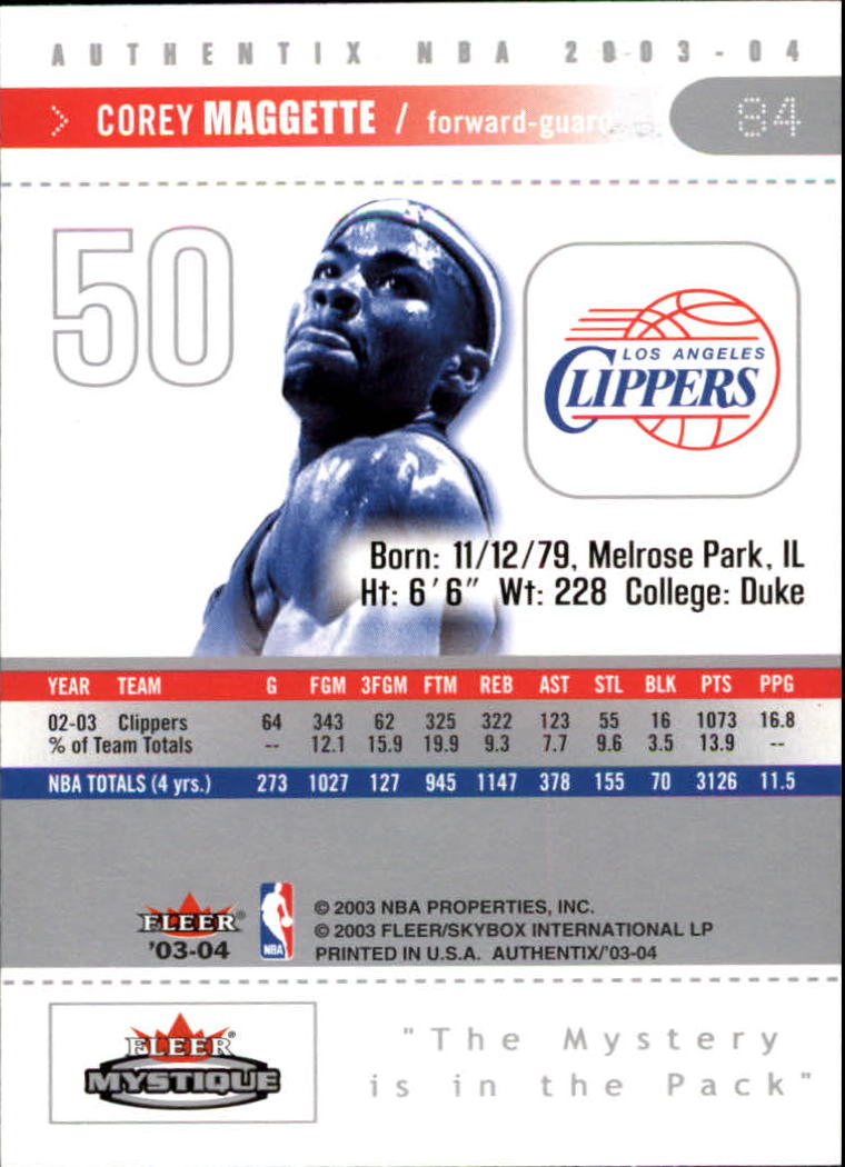 2003/2004 Authentix (Fleer) Basketball - Picture 169 of 319