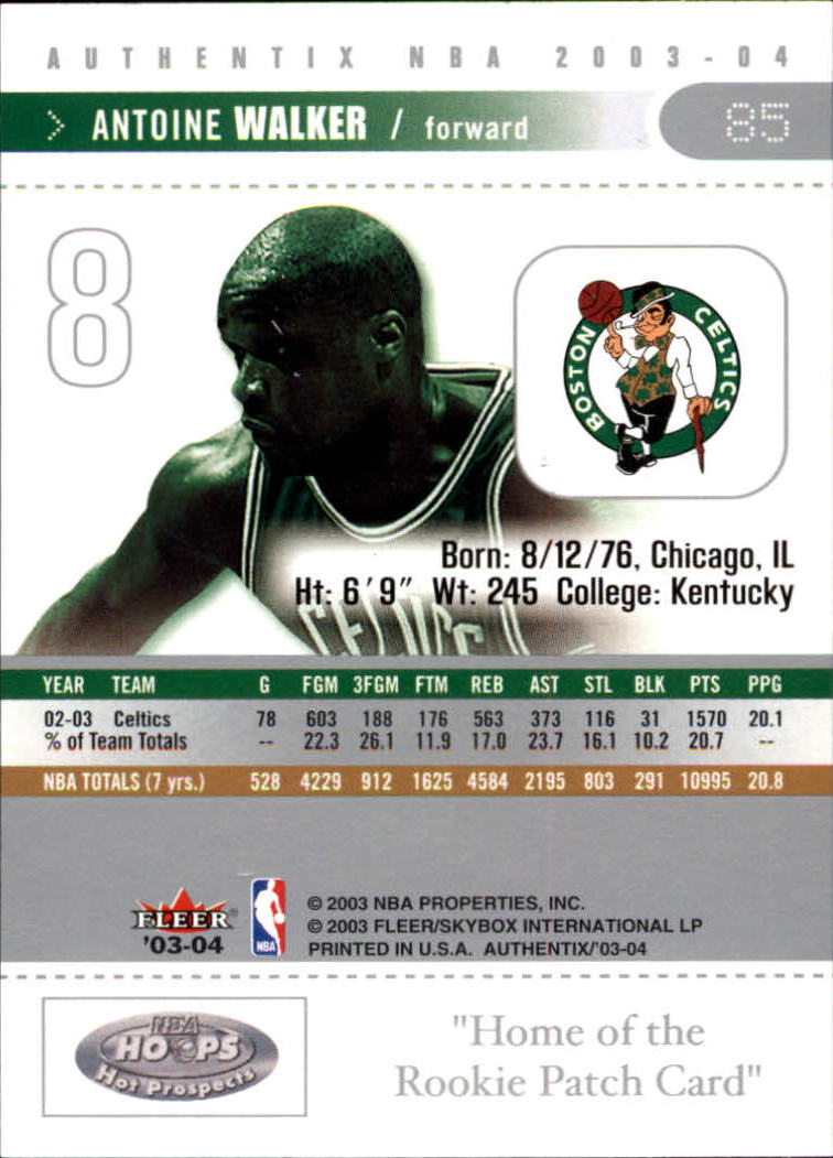 2003/2004 Authentix (Fleer) Basketball - Picture 171 of 319