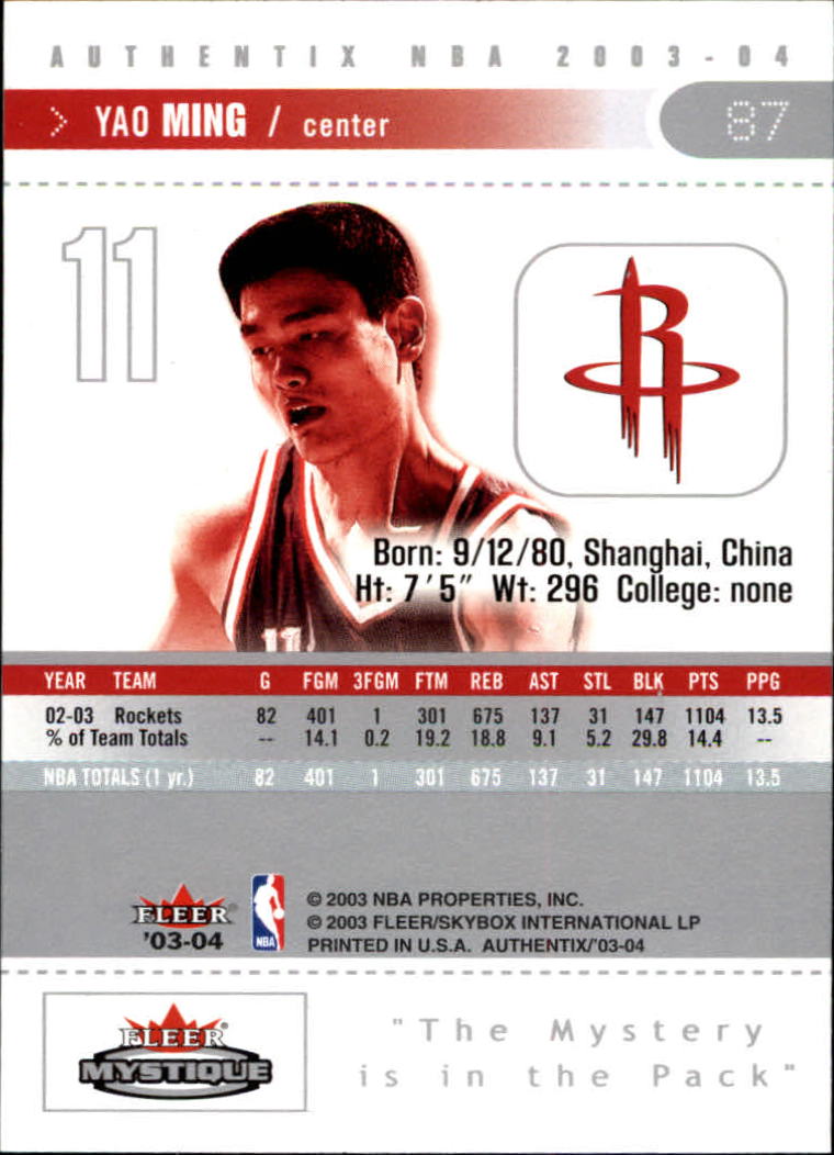 2003/2004 Authentix (Fleer) Basketball - Picture 175 of 319
