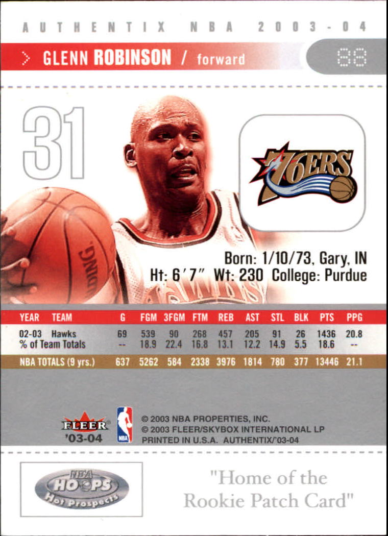 2003/2004 Authentix (Fleer) Basketball - Picture 177 of 319