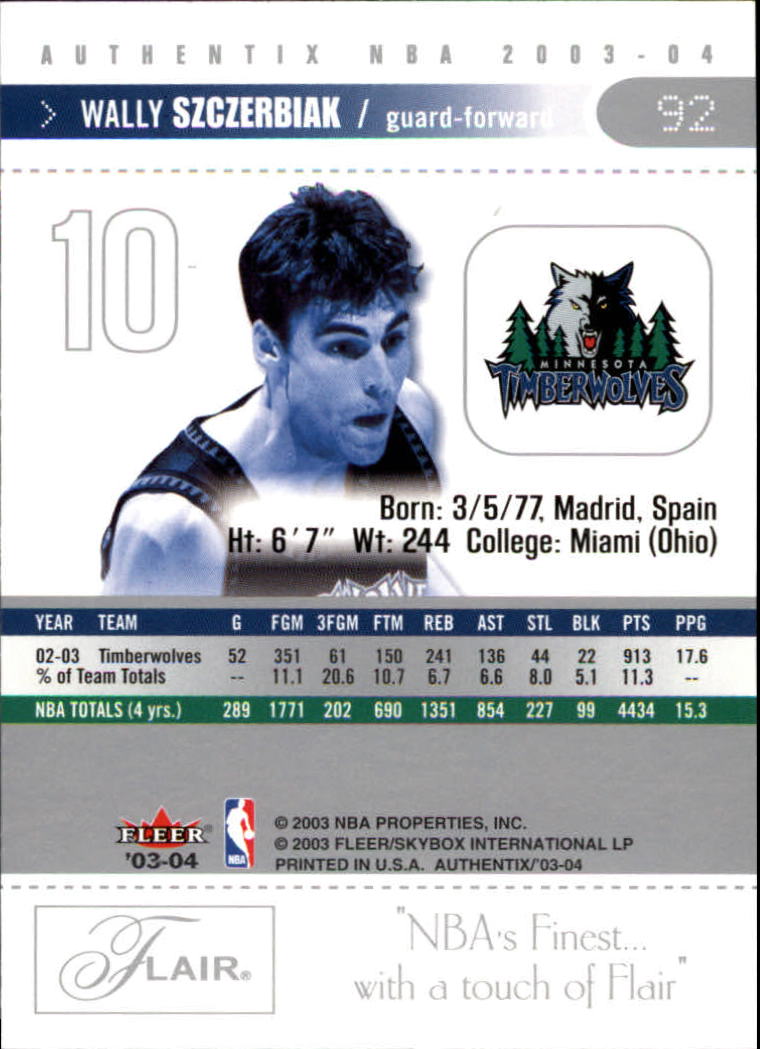 2003/2004 Authentix (Fleer) Basketball - Picture 185 of 319