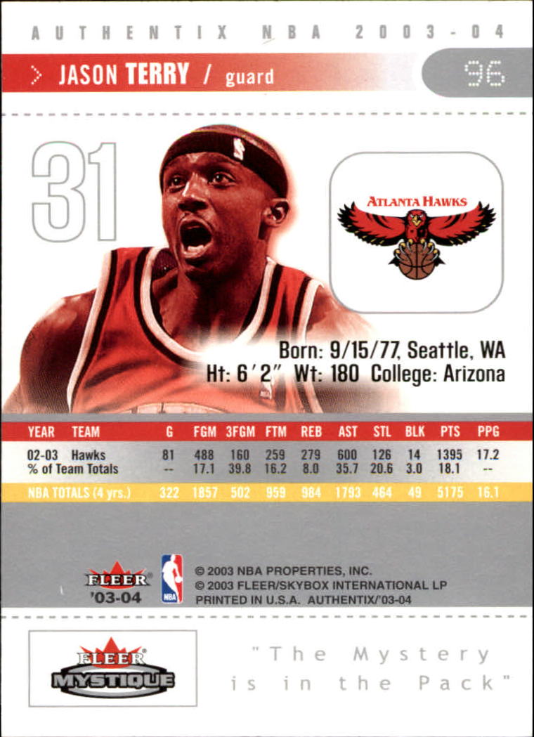 2003/2004 Authentix (Fleer) Basketball - Picture 193 of 319