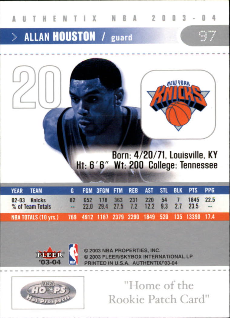 2003/2004 Authentix (Fleer) Basketball - Picture 195 of 319