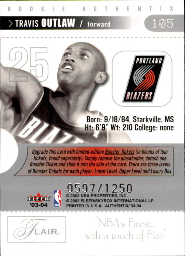 2003/2004 Authentix (Fleer) Basketball - Picture 209 of 319