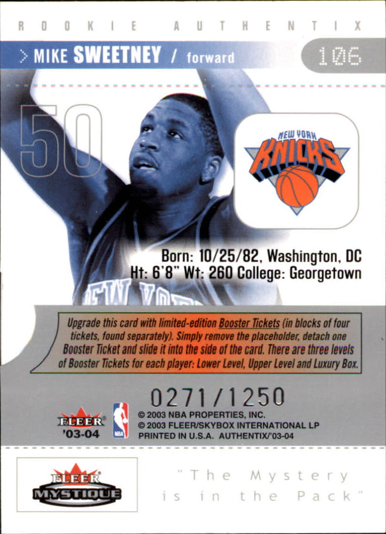 2003/2004 Authentix (Fleer) Basketball - Picture 211 of 319