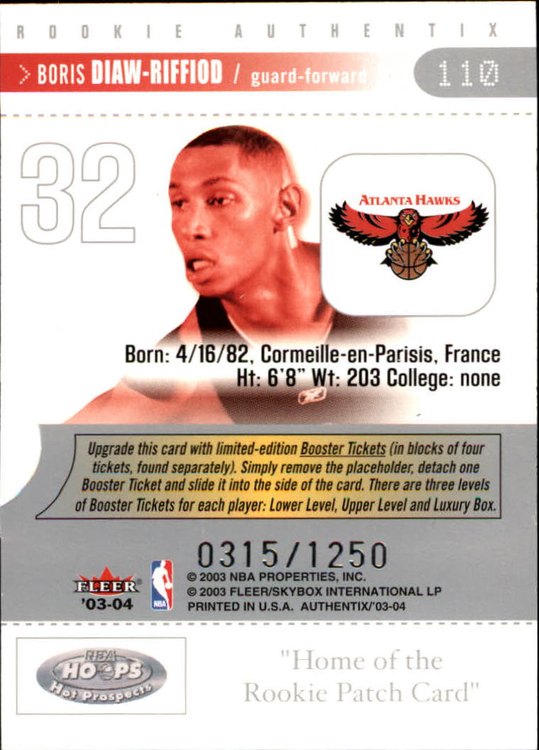 2003/2004 Authentix (Fleer) Basketball - Picture 219 of 319