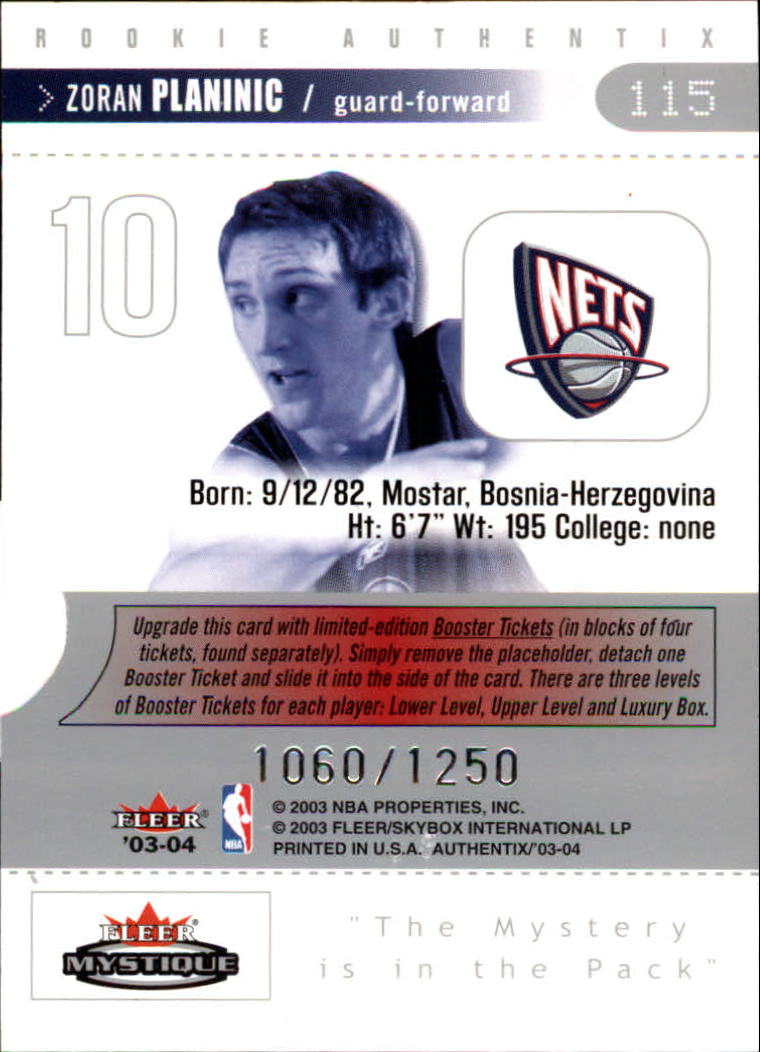 2003/2004 Authentix (Fleer) Basketball - Picture 227 of 319