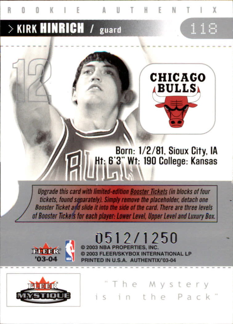 2003/2004 Authentix (Fleer) Basketball - Picture 233 of 319