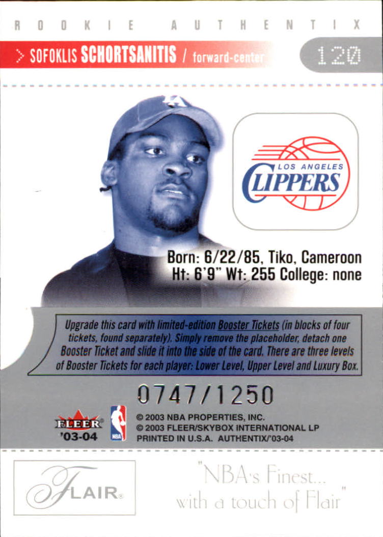 2003/2004 Authentix (Fleer) Basketball - Picture 235 of 319