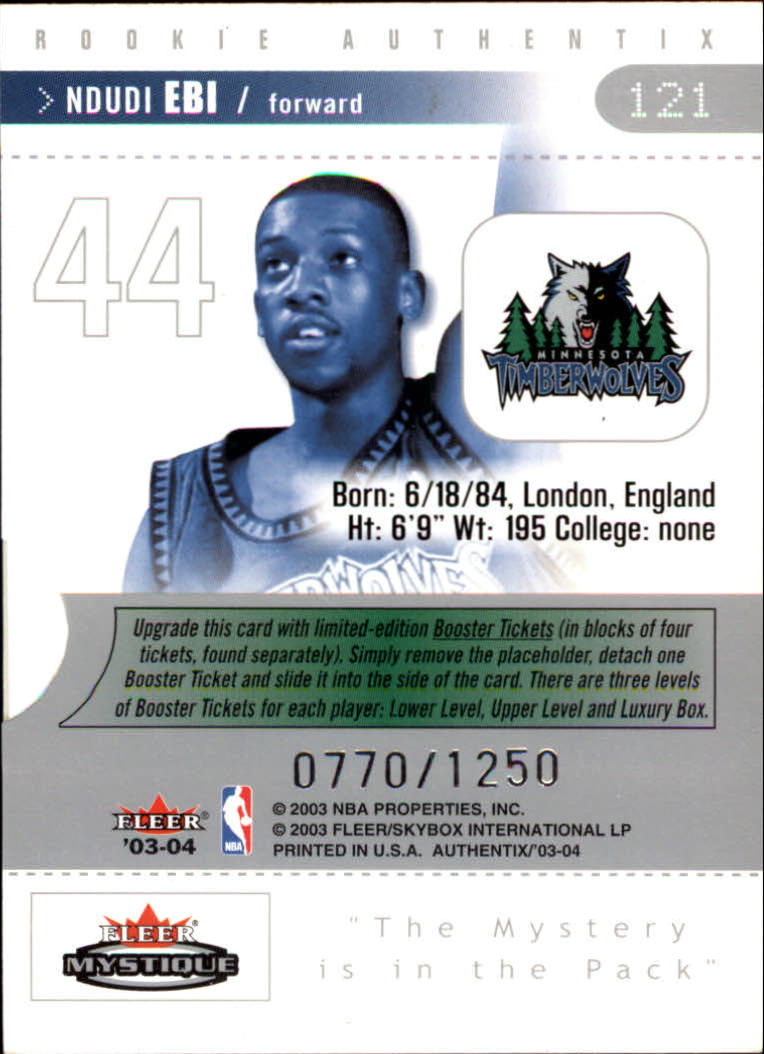 2003/2004 Authentix (Fleer) Basketball - Picture 237 of 319