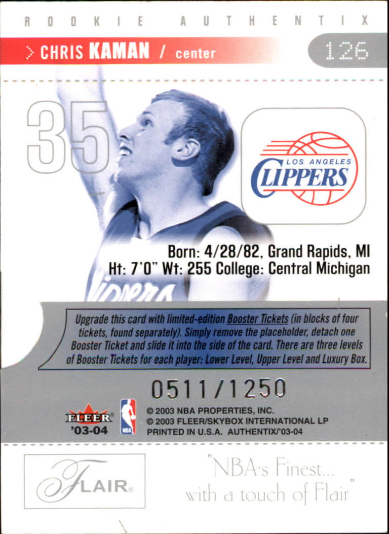 2003/2004 Authentix (Fleer) Basketball - Picture 243 of 319