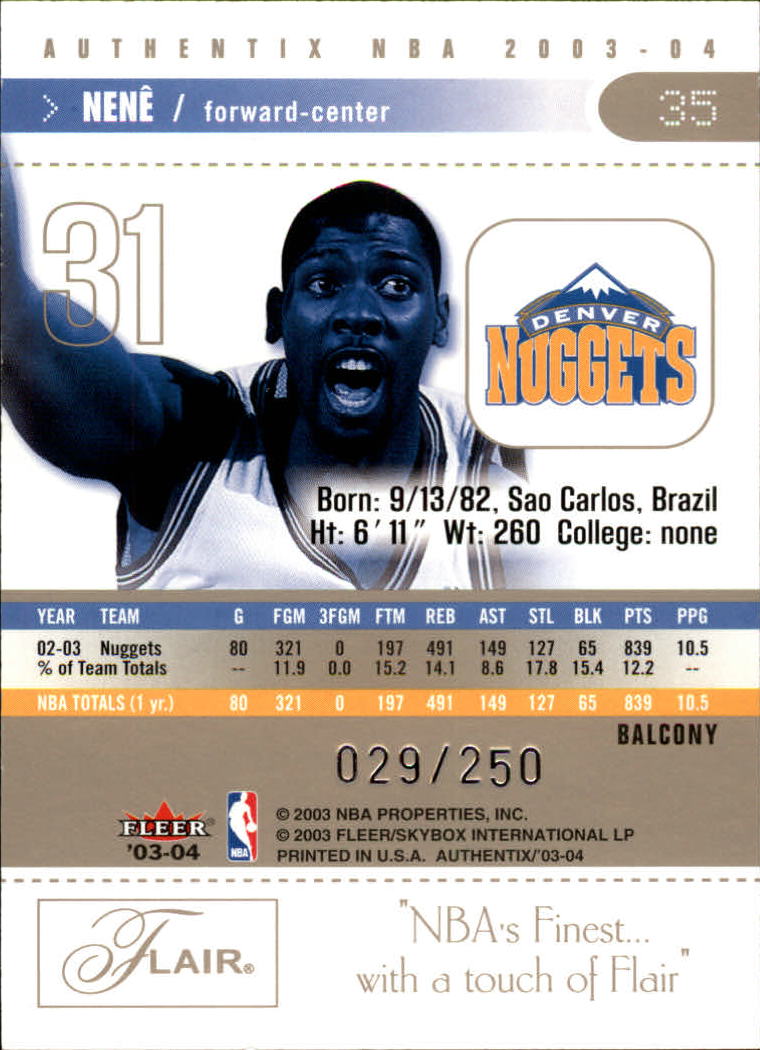 2003/2004 Authentix (Fleer) Basketball - Picture 253 of 319
