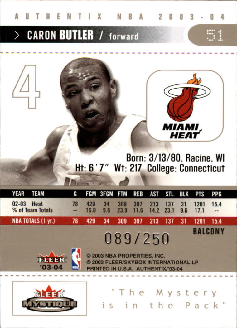 2003/2004 Authentix (Fleer) Basketball - Picture 257 of 319