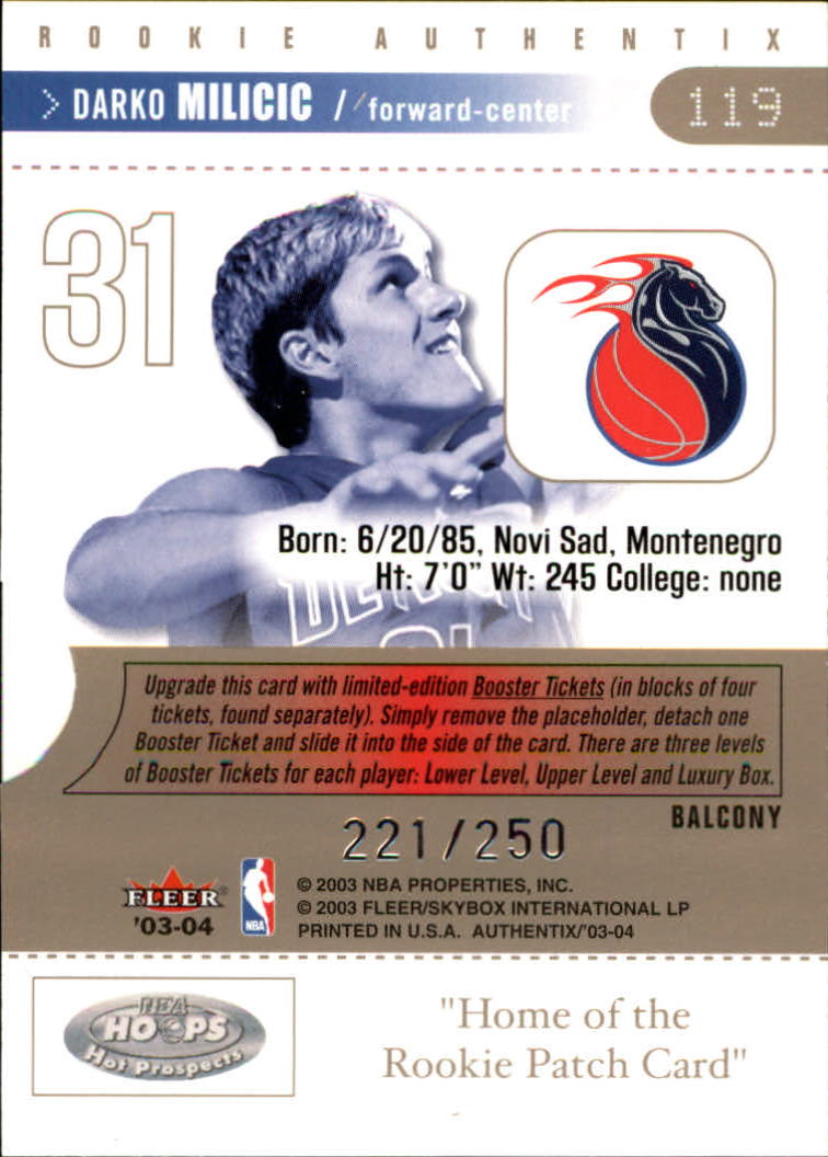 2003/2004 Authentix (Fleer) Basketball - Picture 267 of 319