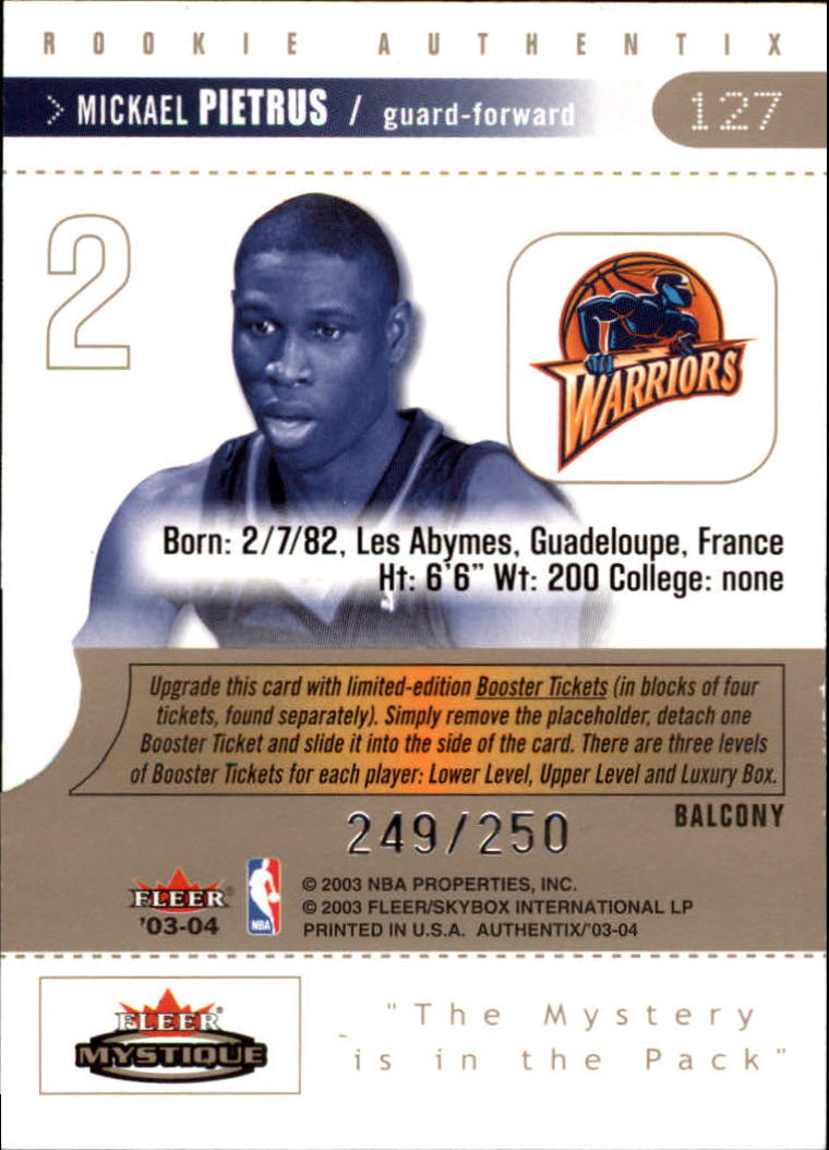 2003/2004 Authentix (Fleer) Basketball - Picture 269 of 319