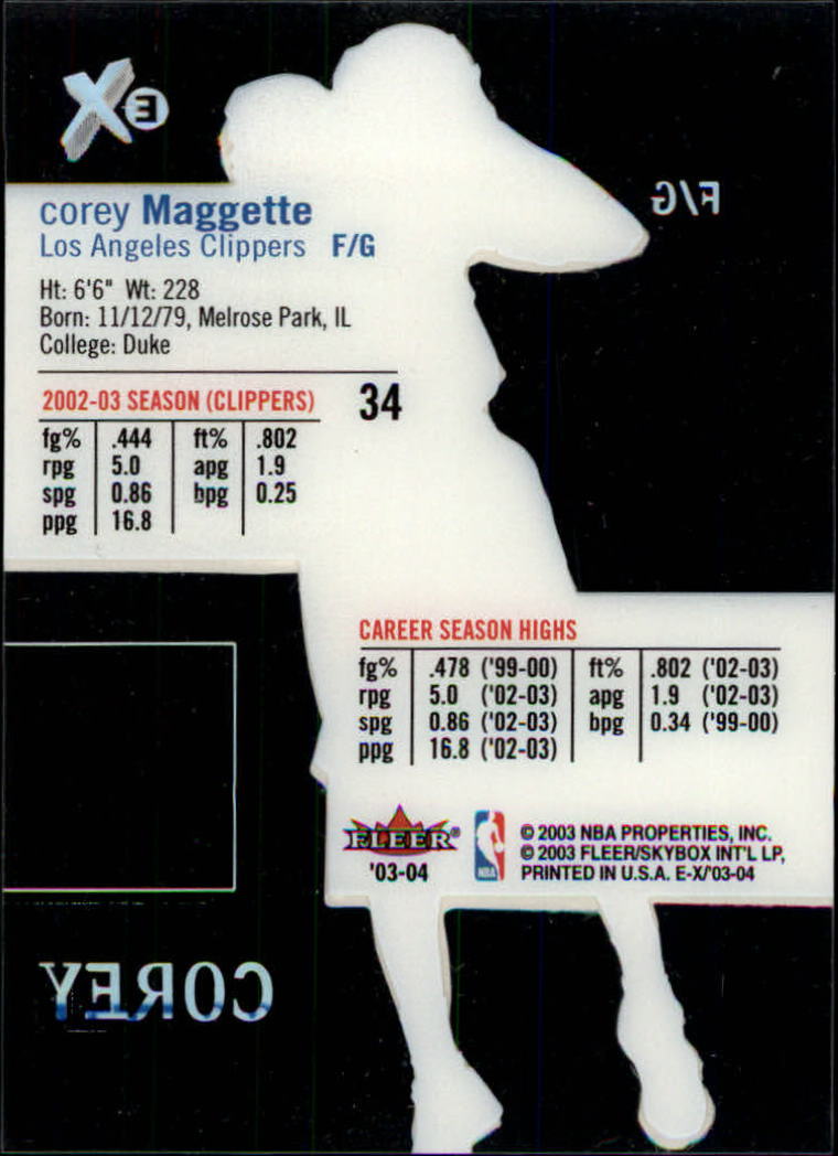 2003/2004 E-X (Fleer) Basketball - Picture 67 of 161