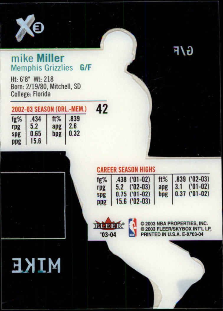 2003/2004 E-X (Fleer) Basketball - Picture 79 of 161