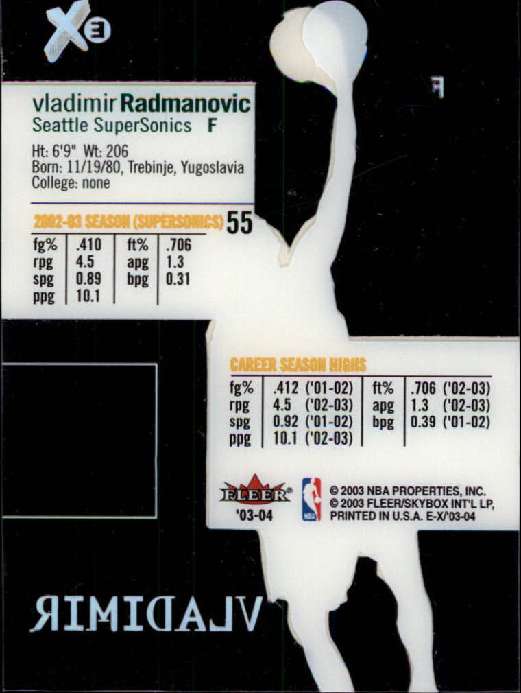 2003/2004 E-X (Fleer) Basketball - Picture 101 of 161