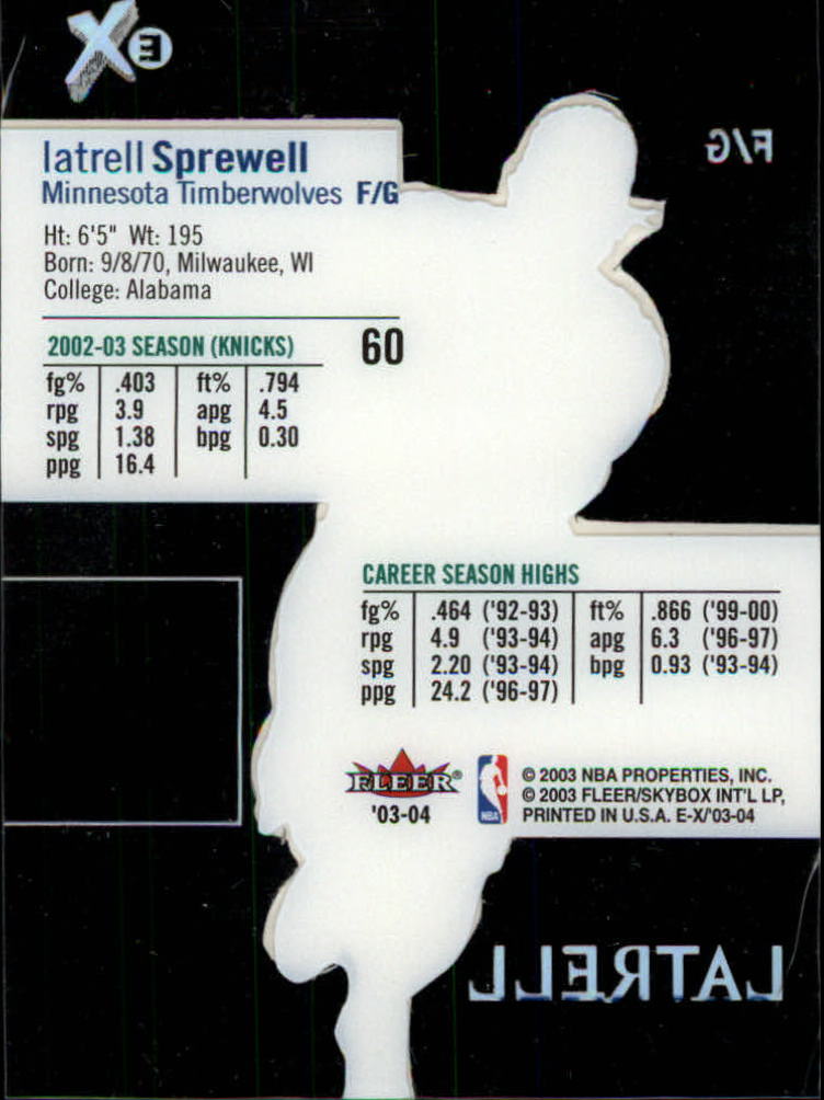 2003/2004 E-X (Fleer) Basketball - Picture 111 of 161