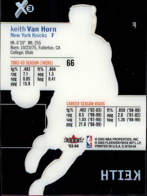 2003/2004 E-X (Fleer) Basketball - Picture 121 of 161