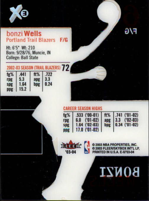 2003/2004 E-X (Fleer) Basketball - Picture 131 of 161