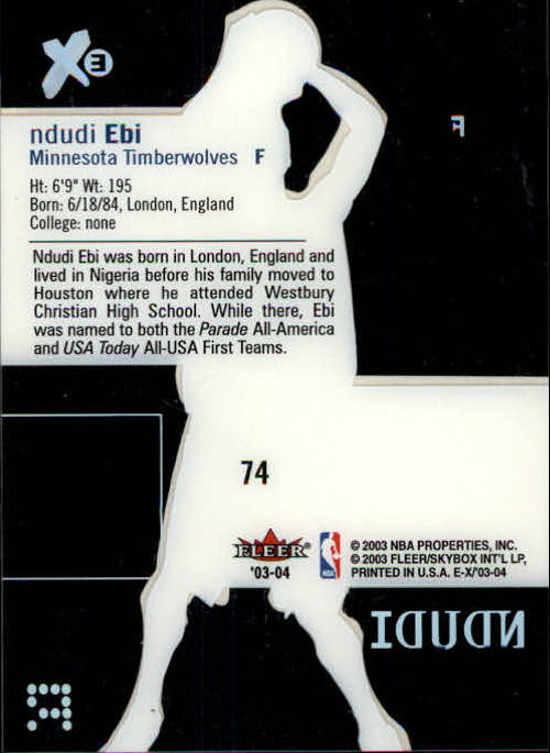 2003/2004 E-X (Fleer) Basketball - Picture 133 of 161