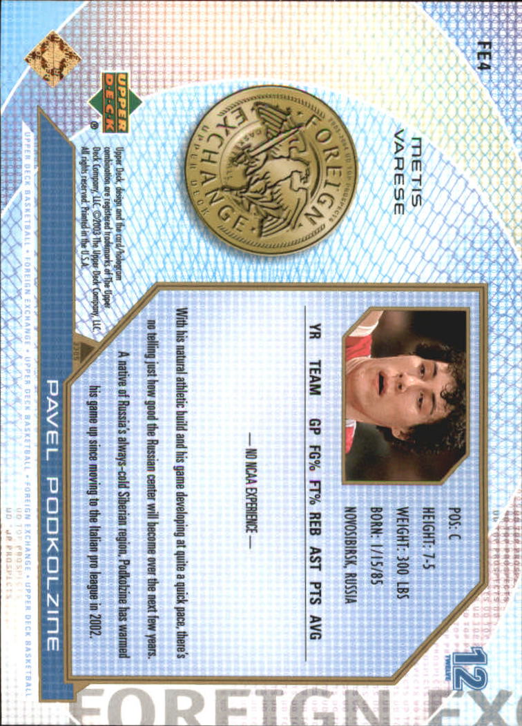 2003/2004 Top Prospects (Upper Deck) Basketball - Picture 167 of 193