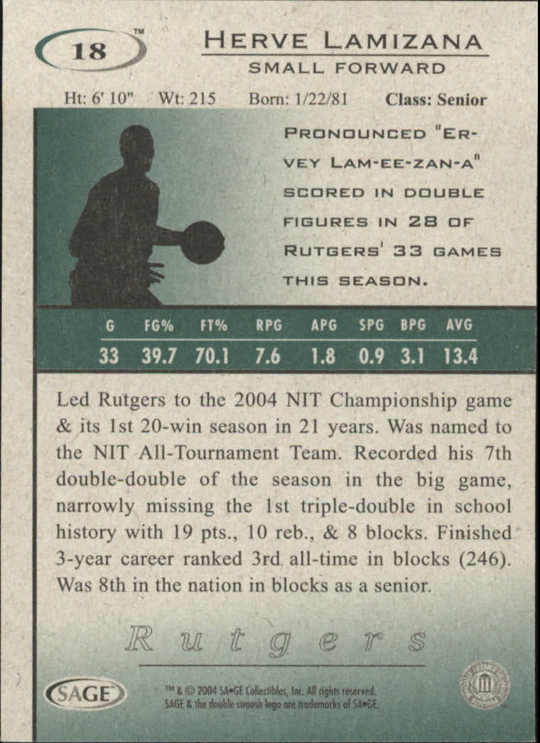 2004 Sage HIT Basketball "Main Set" Base Cards #1 to #50 - Picture 37 of 101