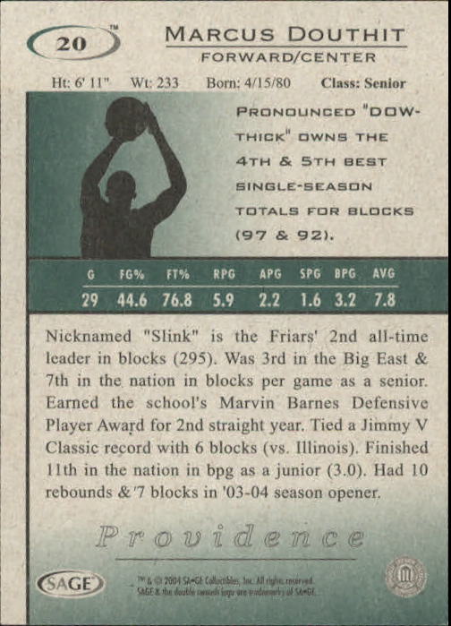 2004 Sage HIT Basketball "Main Set" Base Cards #1 to #50 - Picture 41 of 101