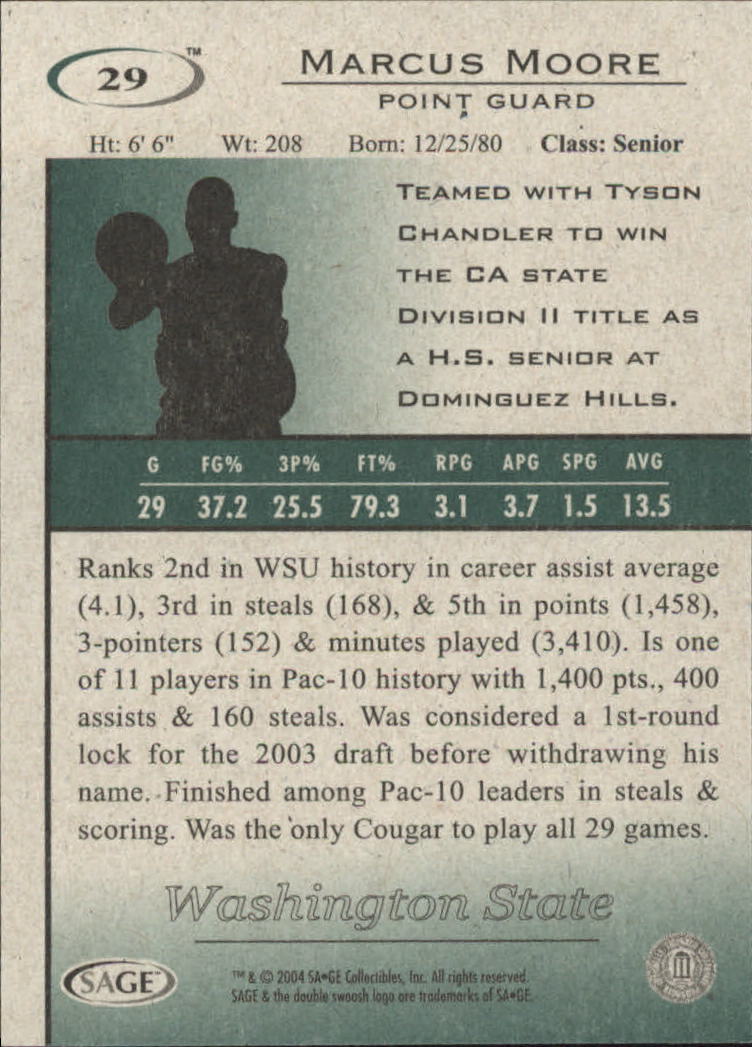 2004 Sage HIT Basketball "Main Set" Base Cards #1 to #50 - Picture 59 of 101