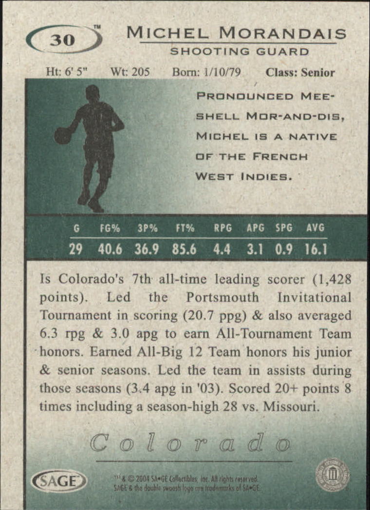 2004 Sage HIT Basketball "Main Set" Base Cards #1 to #50 - Picture 61 of 101