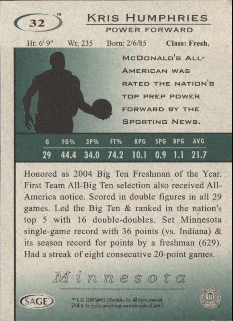 2004 Sage HIT Basketball "Main Set" Base Cards #1 to #50 - Picture 65 of 101