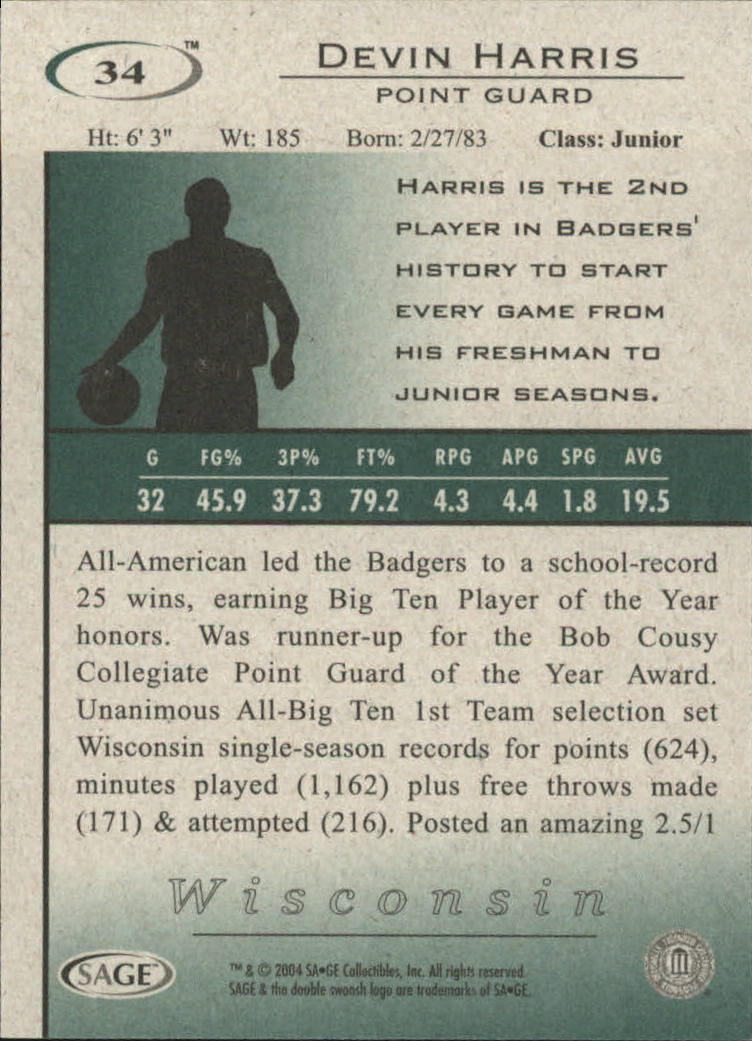 2004 Sage HIT Basketball "Main Set" Base Cards #1 to #50 - Picture 69 of 101