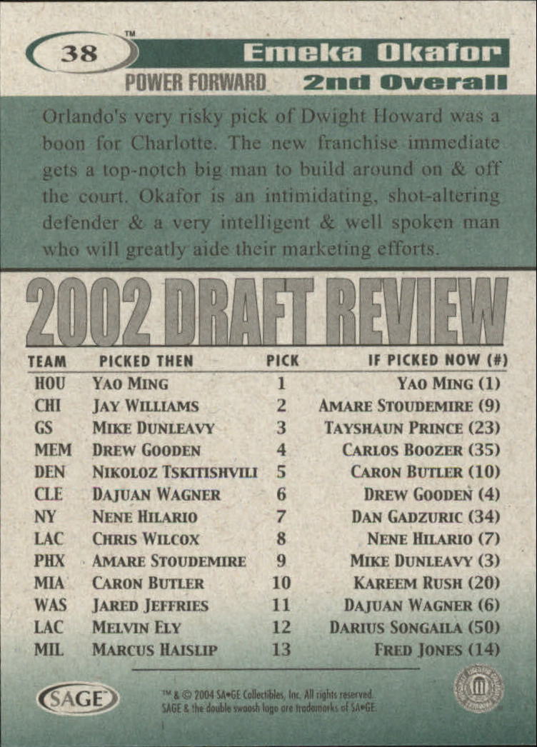 2004 Sage HIT Basketball "Main Set" Base Cards #1 to #50 - Picture 77 of 101