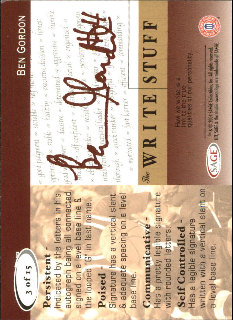 2004 Sage HIT Basketball "The Write Stuff" Insert Cards - Bild 7 von 27