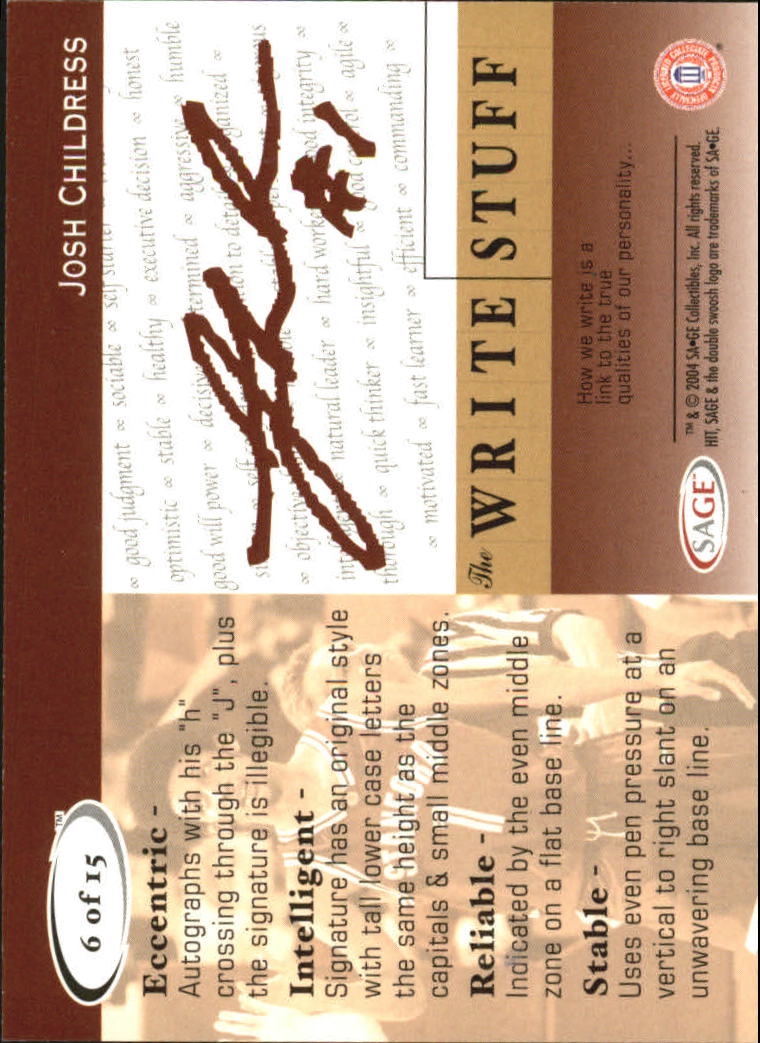2004 Sage HIT Basketball "The Write Stuff" Insert Cards - Bild 13 von 27
