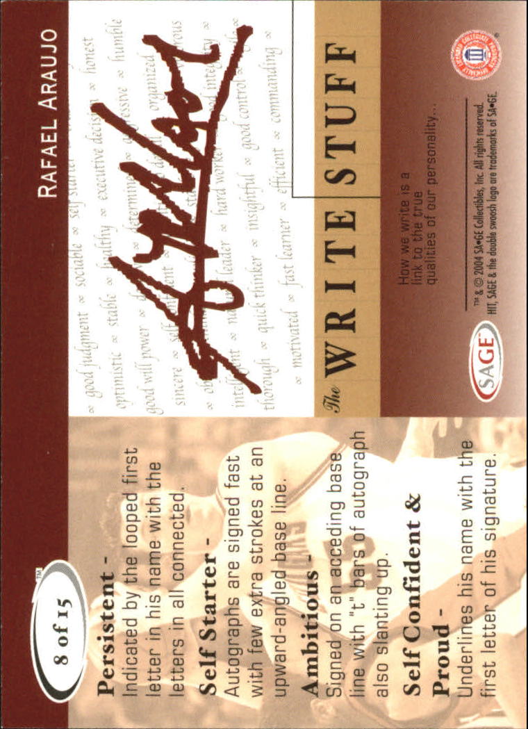 2004 Sage HIT Basketball "The Write Stuff" Insert Cards - Bild 17 von 27