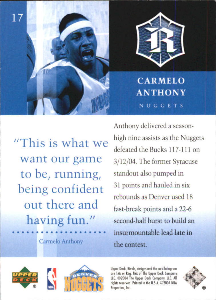 2004/2005 Upper Deck Rivals Box Set Basketball - Picture 23 of 49