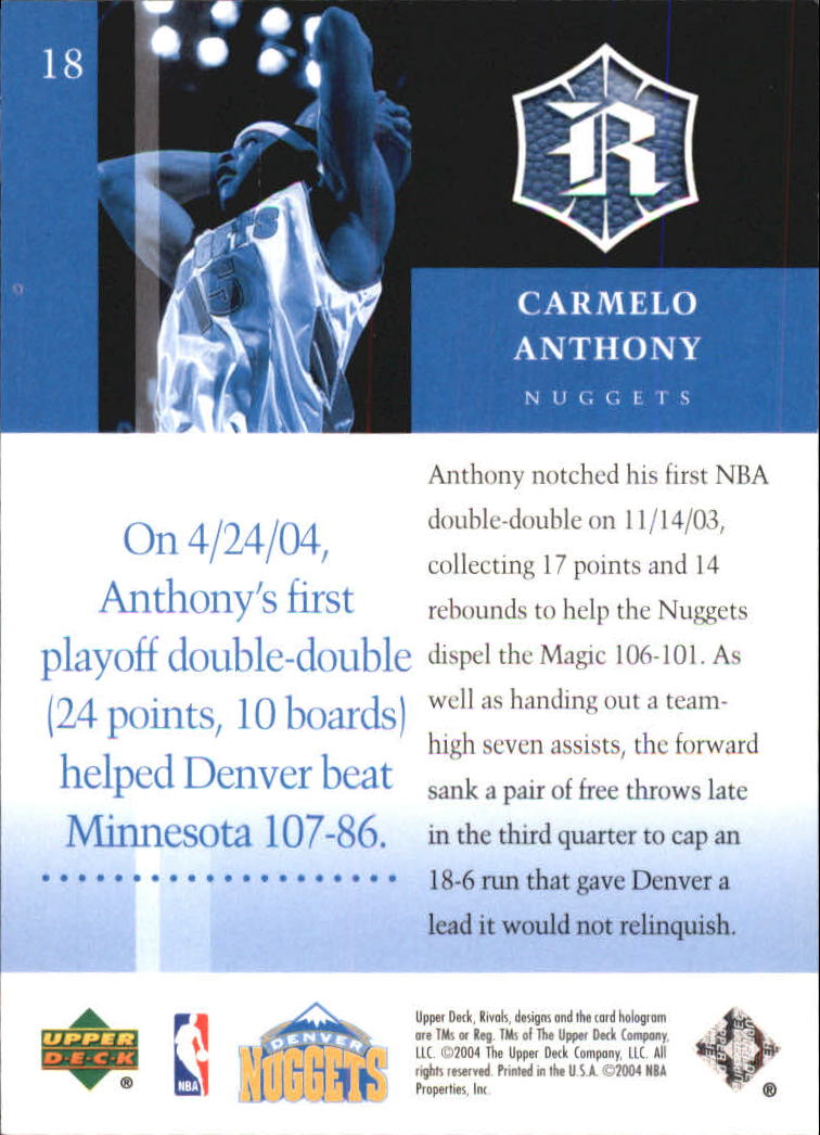2004/2005 Upper Deck Rivals Box Set Basketball - Picture 25 of 49