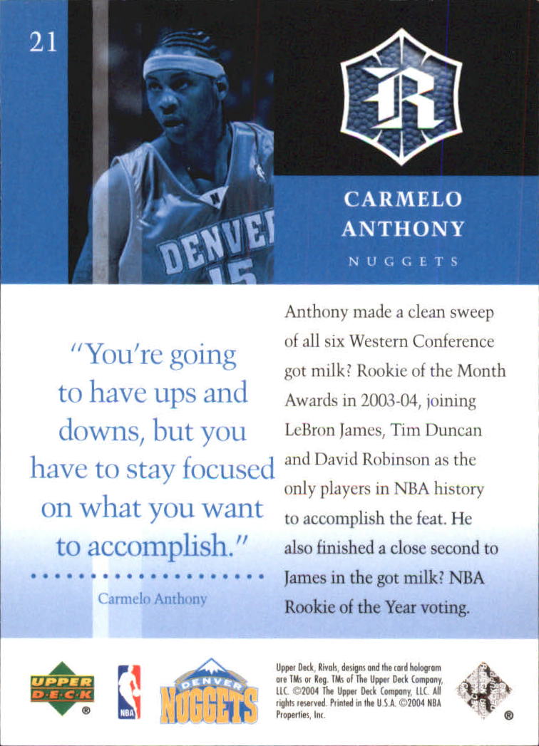 2004/2005 Upper Deck Rivals Box Set Basketball - Picture 31 of 49