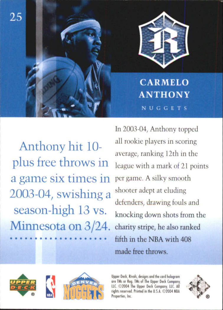 2004/2005 Upper Deck Rivals Box Set Basketball - Picture 37 of 49