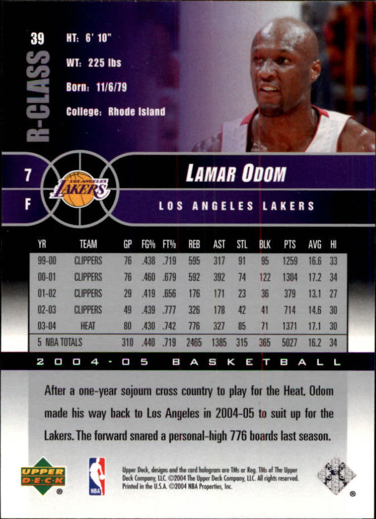 2004/2005 R-Class (Upper Deck) Basketball - Picture 61 of 215