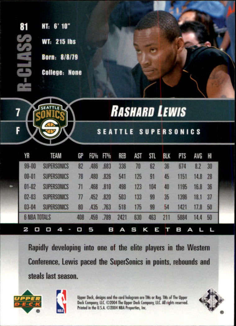 2004/2005 R-Class (Upper Deck) Basketball - Picture 127 of 215
