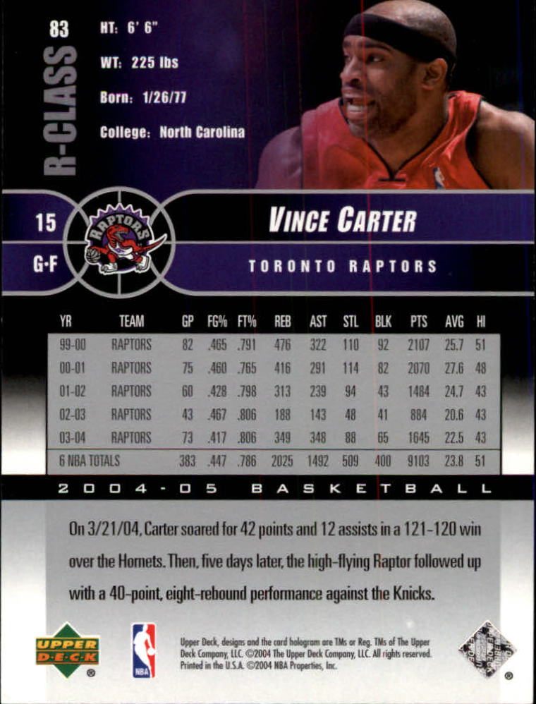 2004/2005 R-Class (Upper Deck) Basketball - Picture 131 of 215