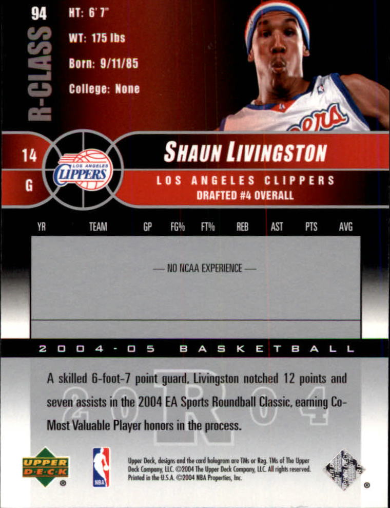 2004/2005 R-Class (Upper Deck) Basketball - Picture 147 of 215